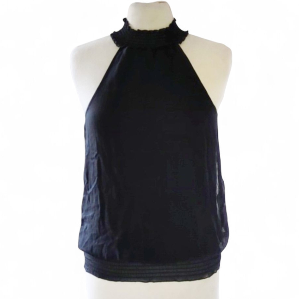 Vintage Black Guess High Neck Halter Top